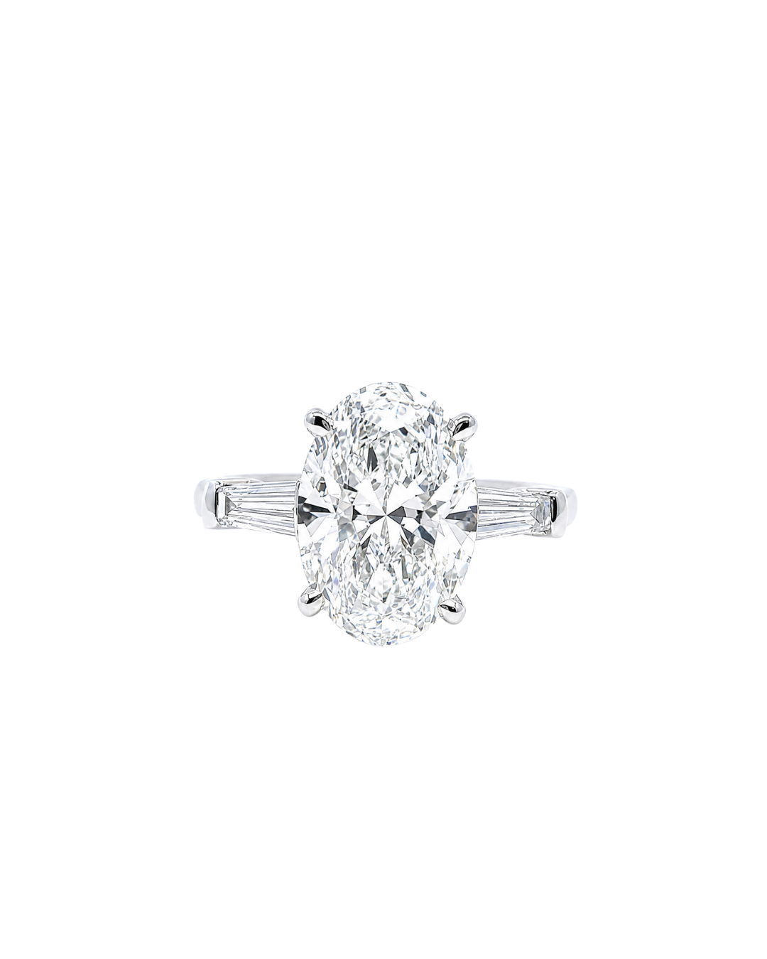 3.00Ct Oval and Tapered Baguette in the Siena Design