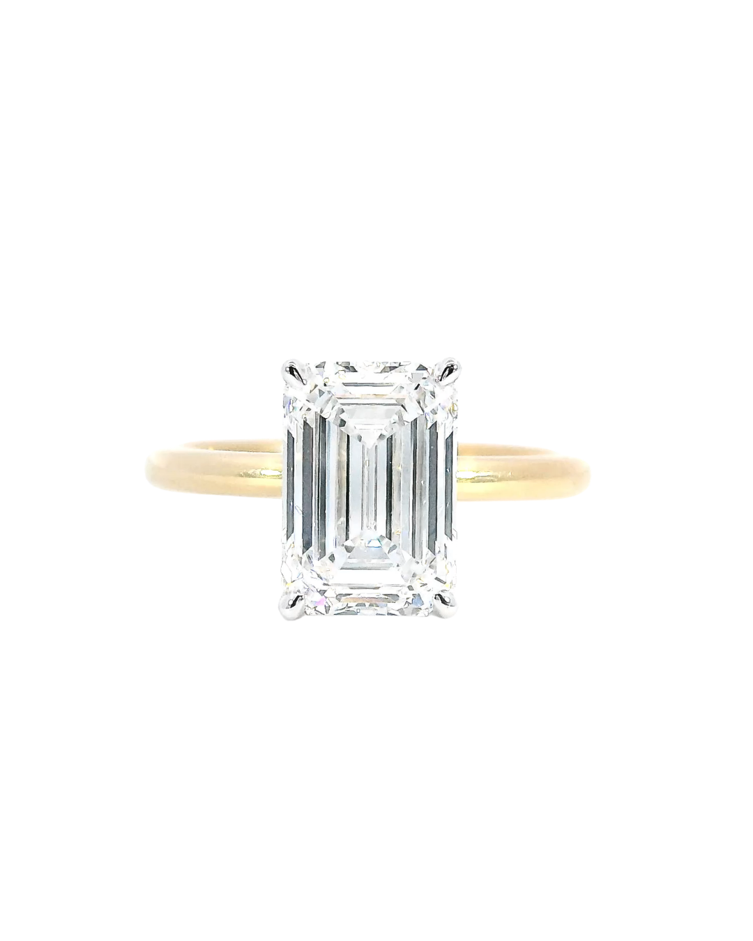 2.90Ct Emerald Cut Lab-Grown Diamond Parker Classic Solitaire with Hidden Halo
