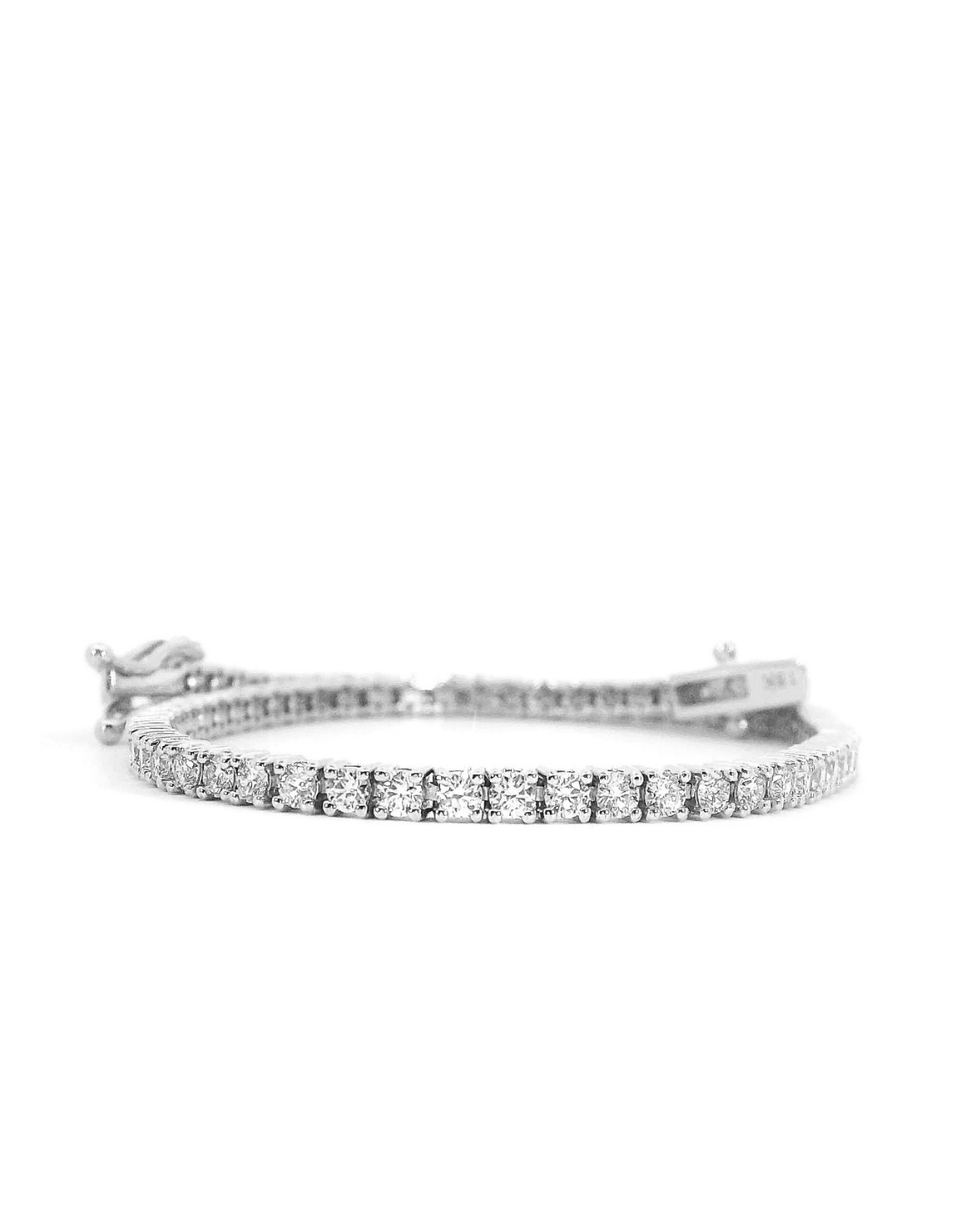 2.45Ct Round Brilliant Cut Classic Set Natural Diamond Tennis Bracelet