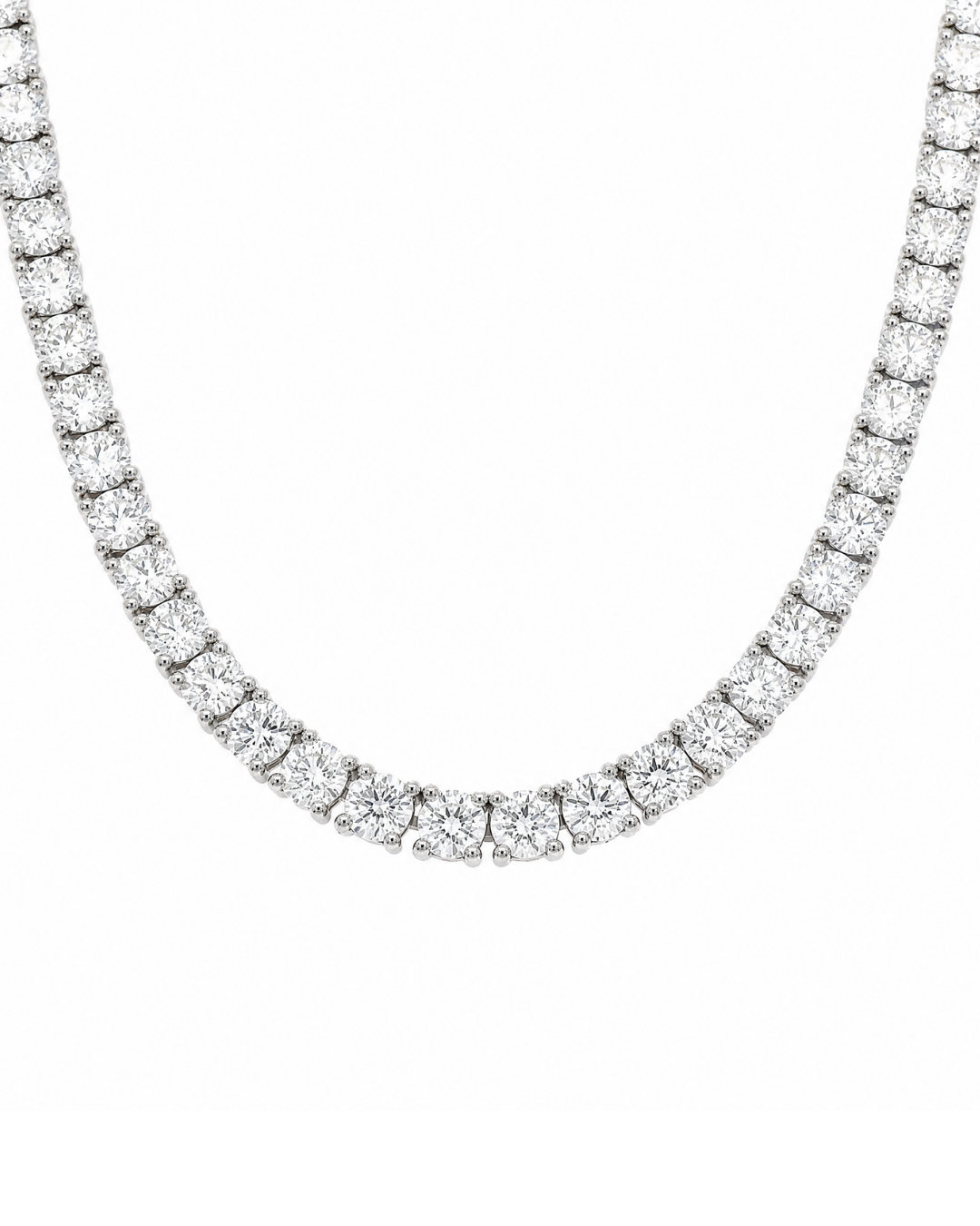 10.75Ct Round Brilliant Cut Lab-Grown Diamond Classic Set Tennis Necklace