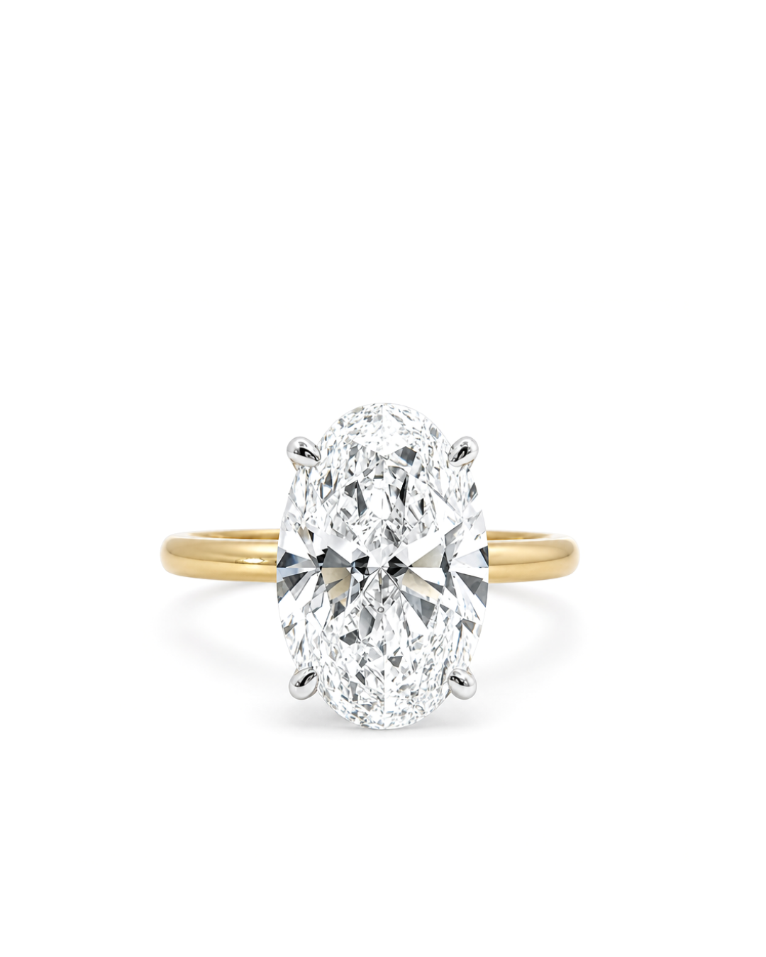3.10Ct Oval Cut Lab-Grown Diamond Parker Classic Solitaire with Hidden Halo