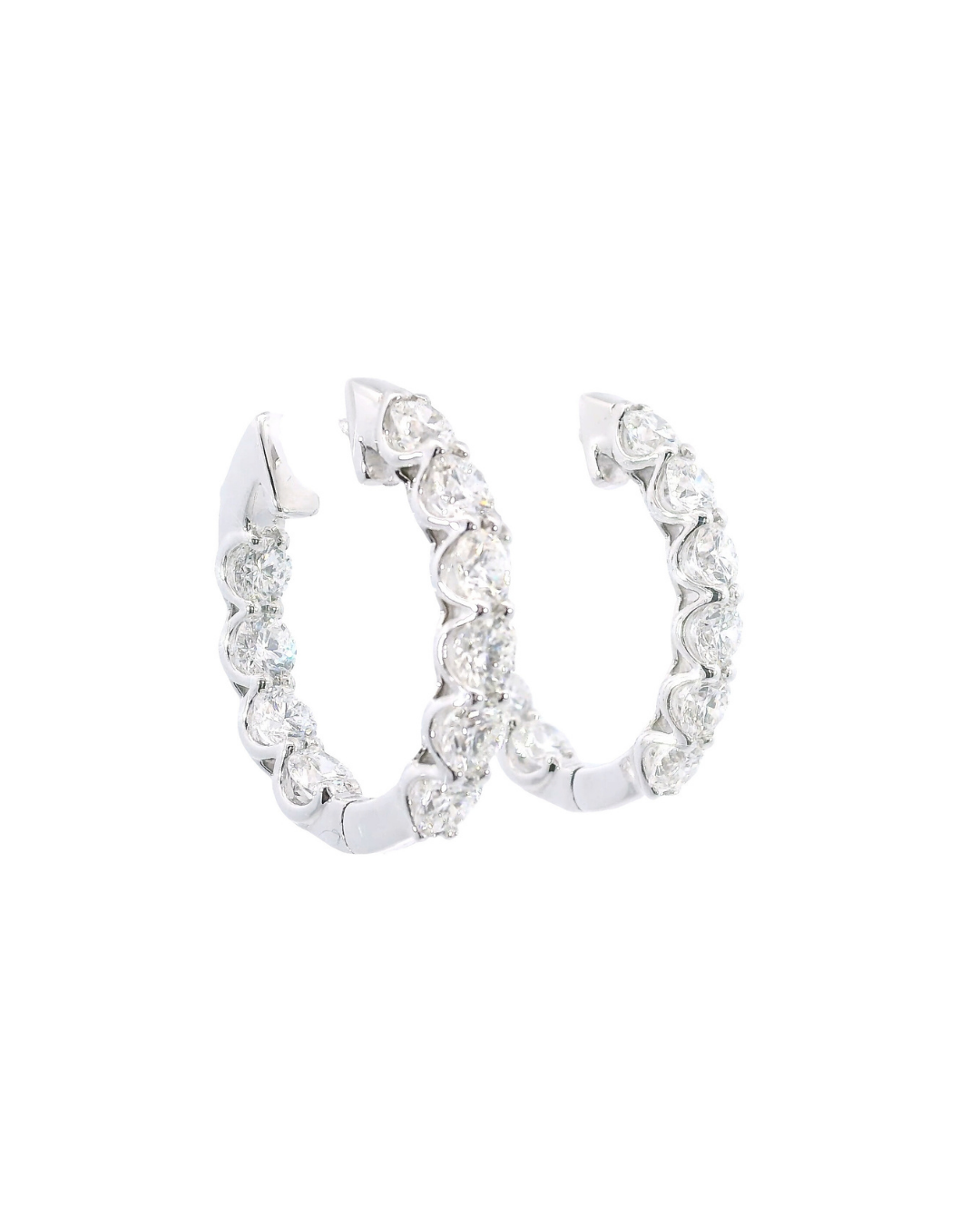 4.28Ct Round Brilliant Cut Lab-Grown Diamond Inside Out Hoop Earrings