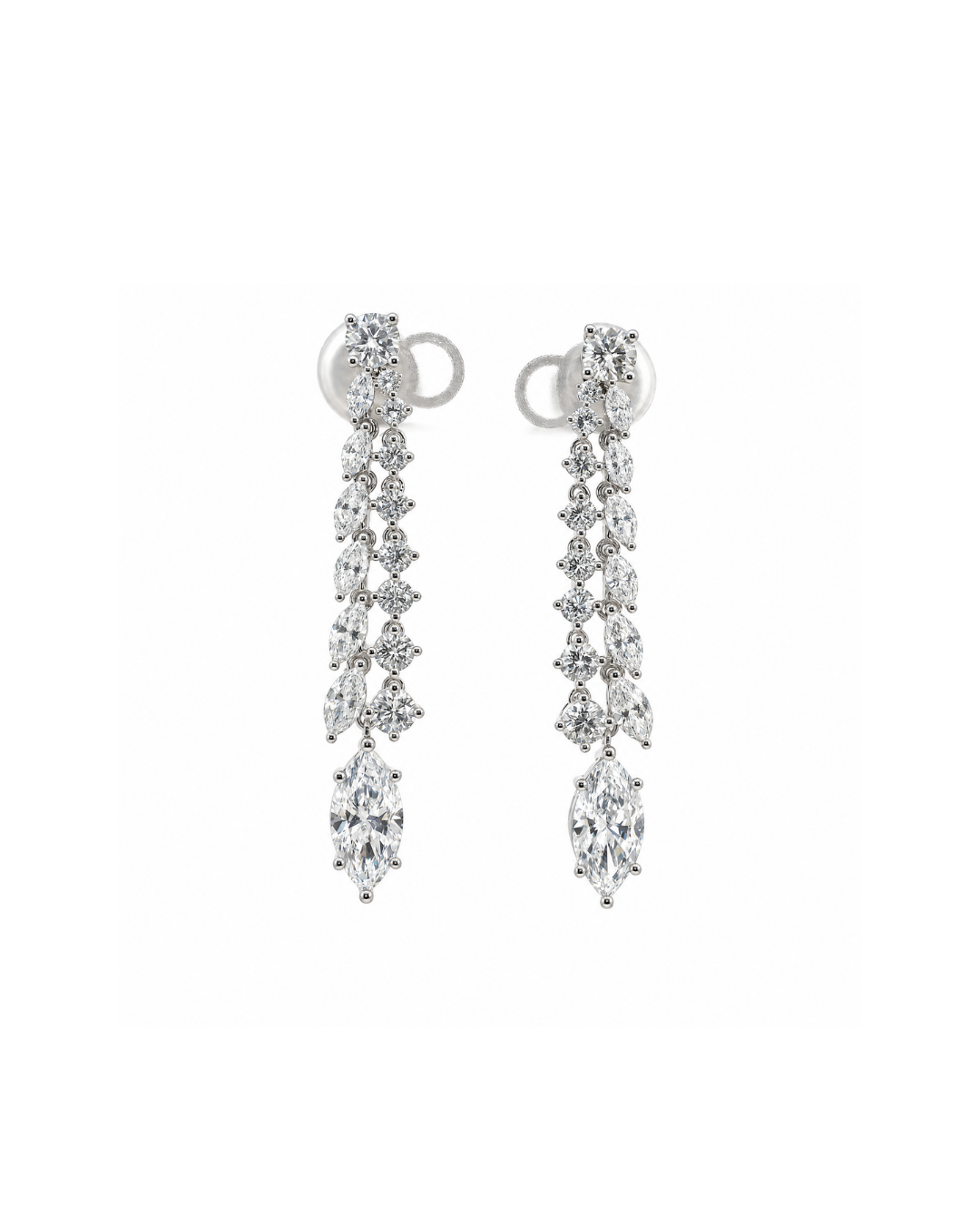 4.37Ct Marquise Cut Lab-Grown Diamond Cluster Drop Earrings