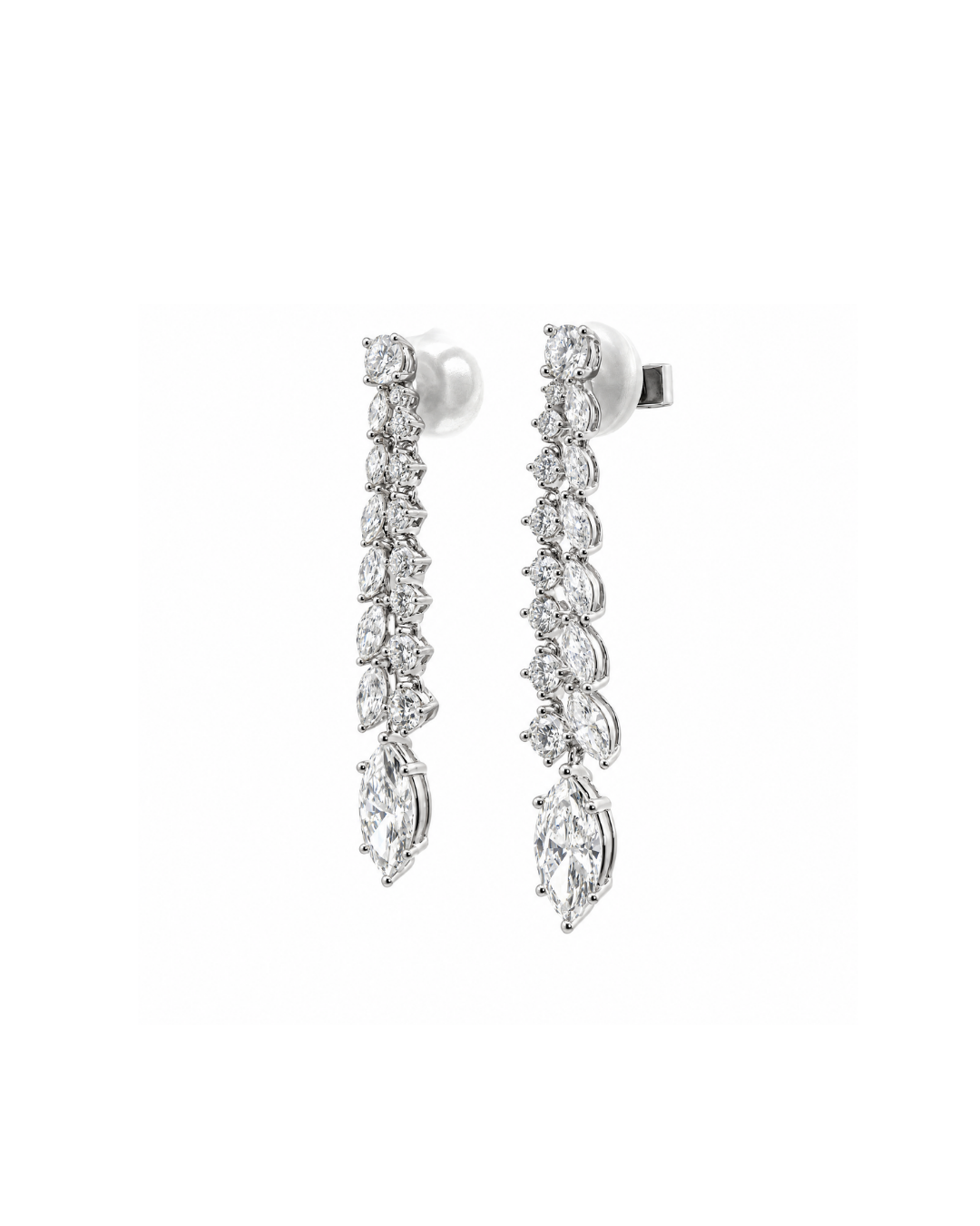 4.37Ct Marquise Cut Lab-Grown Diamond Cluster Drop Earrings