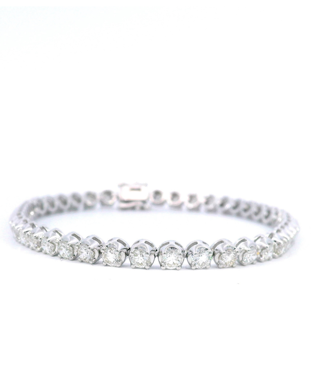 4.70Ct Round Brilliant Cut Crown Set Natural Diamond Tennis Bracelet