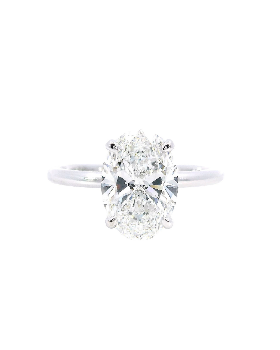 2.15Ct Oval Lab-Grown Diamond Parker Classic Solitaire with Hidden Halo