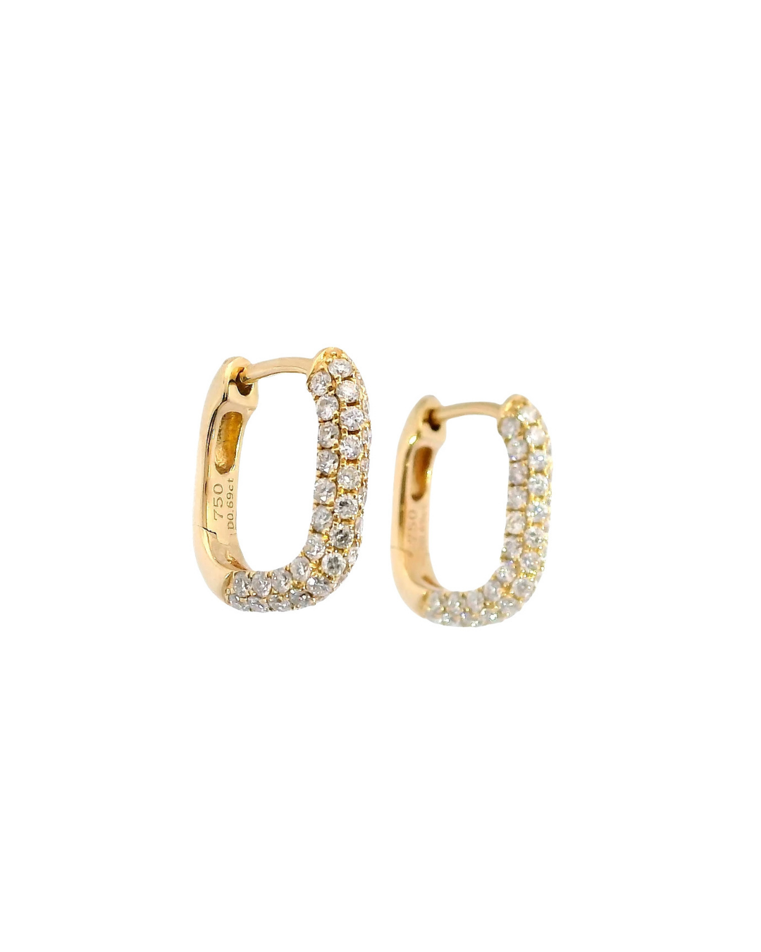 0.69Ct Round Brilliant Cut Natural Diamond Paperclip Earrings