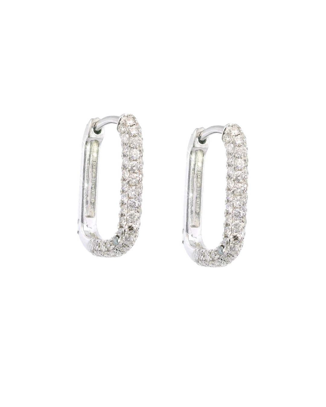 0.85Ct Round Brilliant Cut Natural Diamond Paperclip Earrings