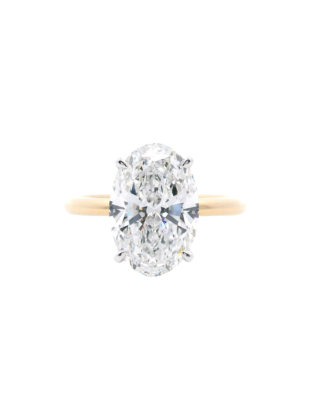 3.44Ct Oval Lab-Grown Diamond Parker Classic Solitaire with Hidden Halo