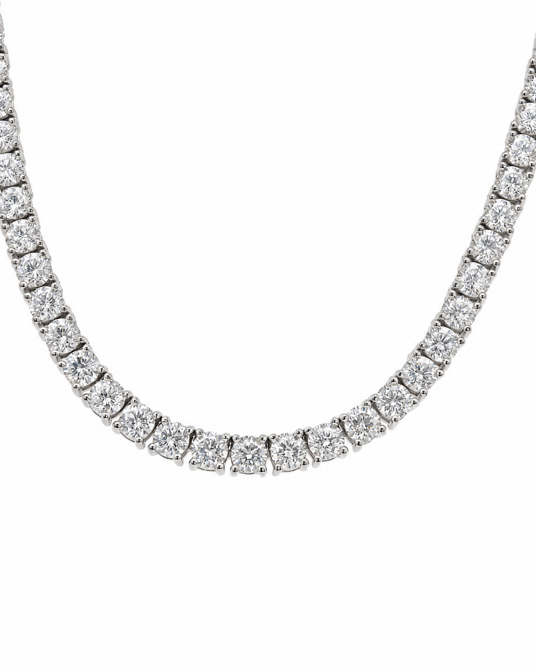12.34Ct Round Brilliant Cut Lab-Grown Diamond Classic Set Tennis Necklace