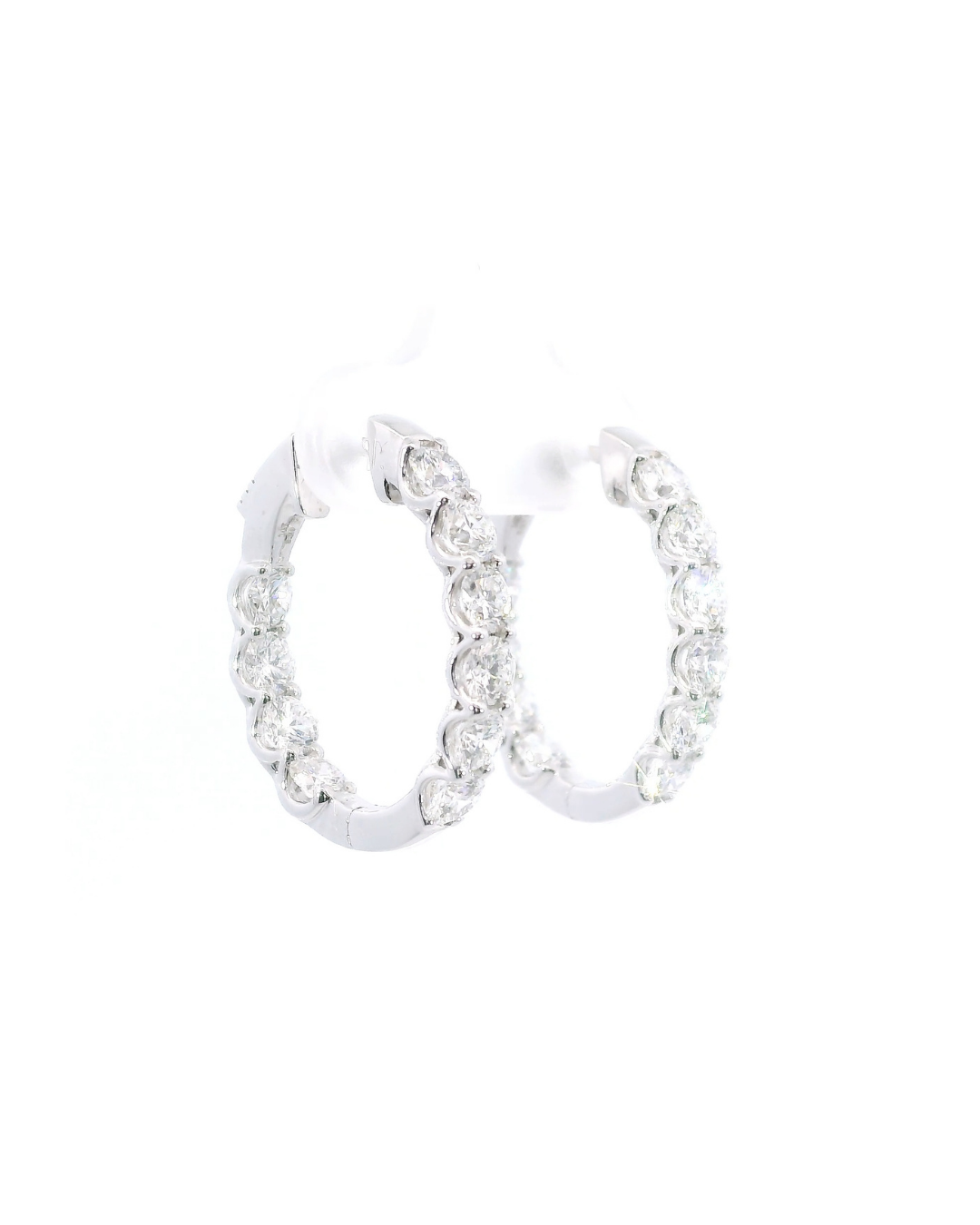 3.20Ct Round Brilliant Cut Lab-Grown Diamond Inside Out Hoop Earrings