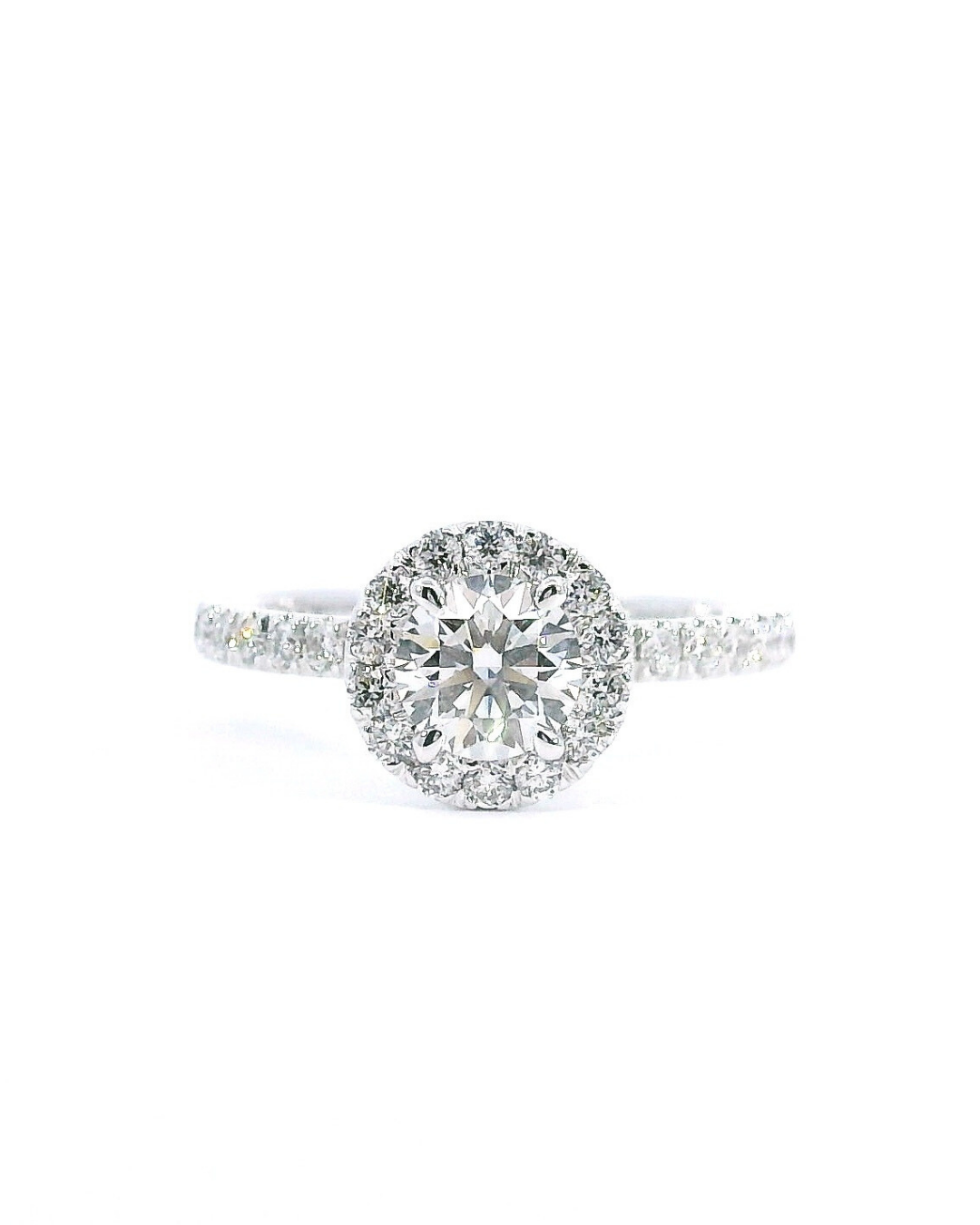 1.25Ct Round Brilliant Cut Natural Diamond Kensington Halo Design