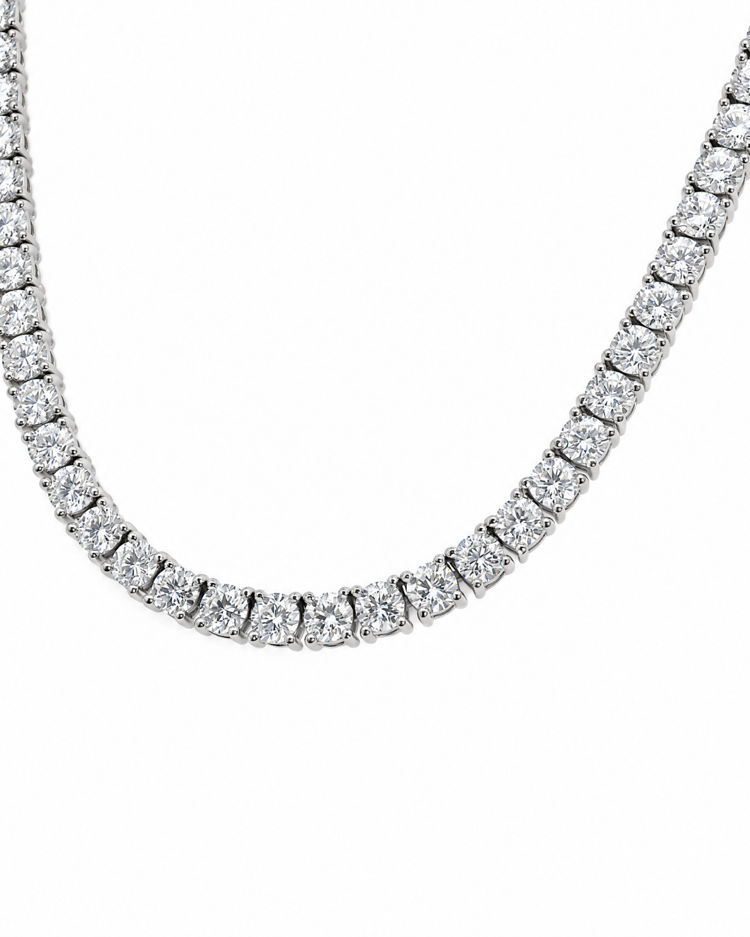 12.34Ct Round Brilliant Cut Lab-Grown Diamond Classic Set Tennis Necklace