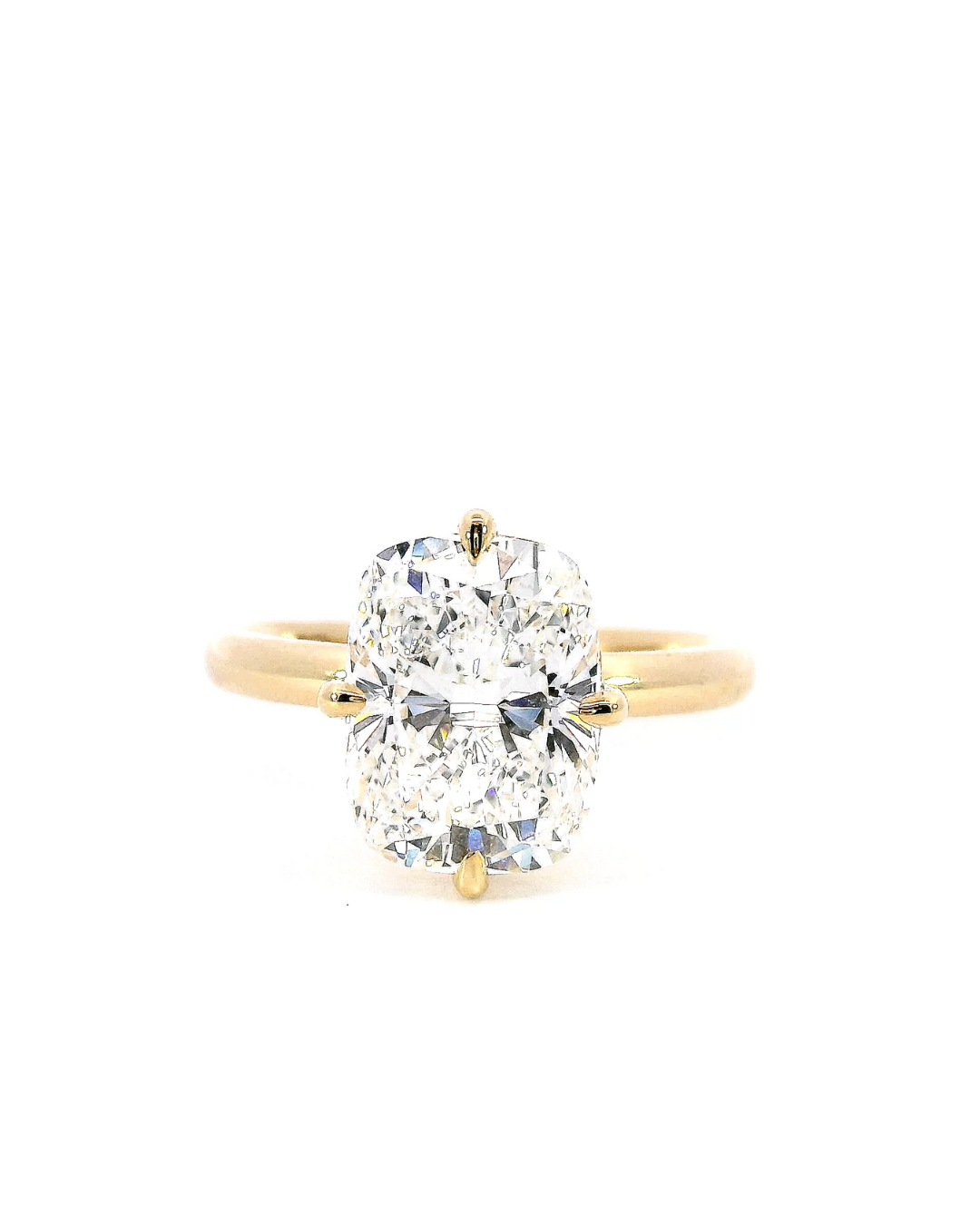 Elongated Cushion Cut Diamond NSEW Solitaire