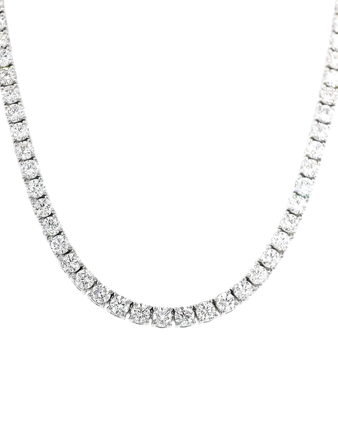 8.10Ct Round Brilliant Cut Natural Diamond Classic Set Tennis Necklace
