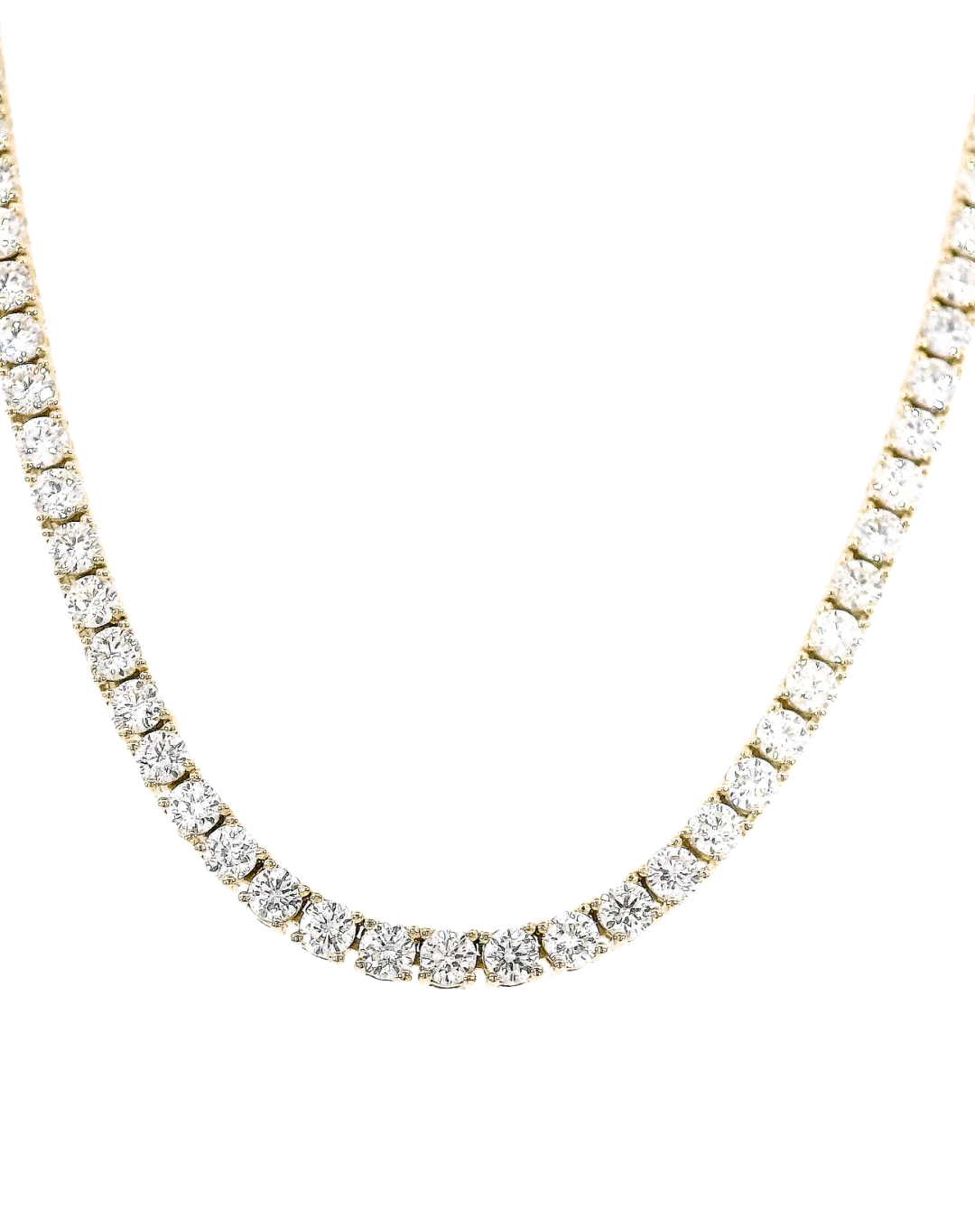 8.10Ct Round Brilliant Cut Natural Diamond Classic Set Tennis Necklace