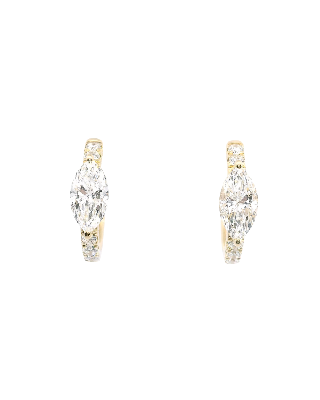 1.34Ct Marquise & Round Brilliant Cut Lab-Grown Diamond Hoop Earrings