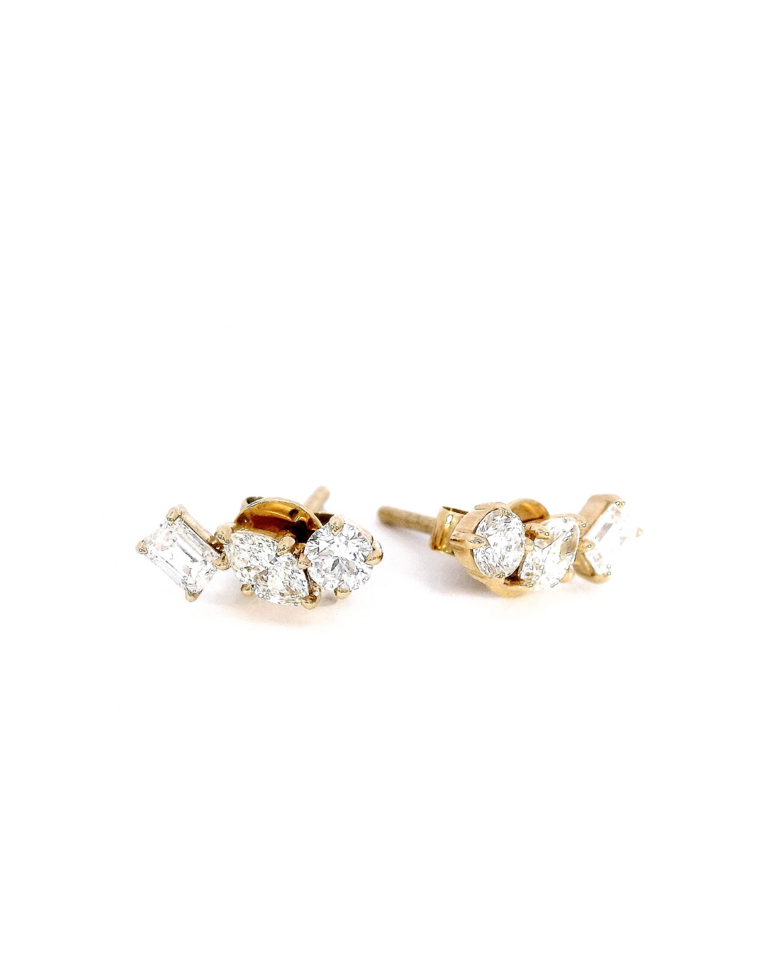 0.87Ct Mixed Shape Natural Diamond Studs