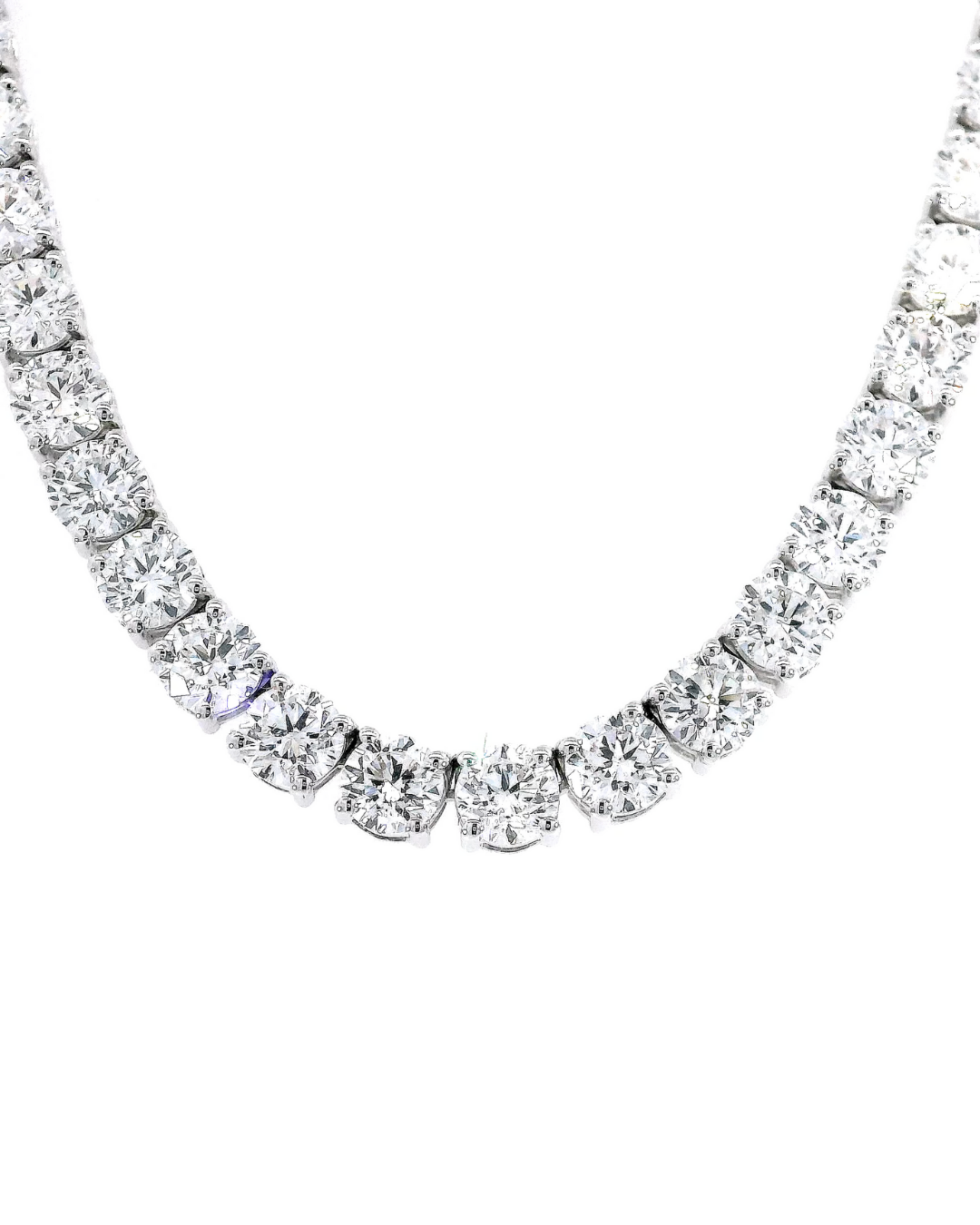 31.95Ct Round Brilliant Cut Lab-Grown Diamond Classic Set Tennis Necklace