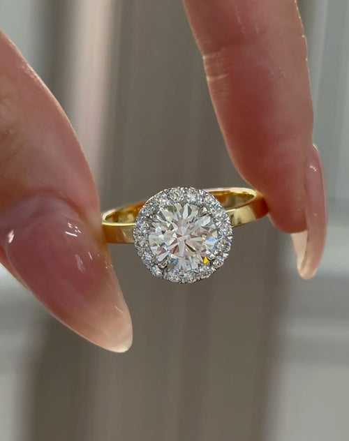 2.00Ct Round Brilliant Cut Halo Design Engagement Ring