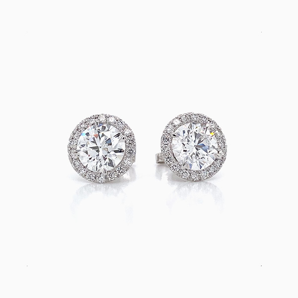 Diamond Halo Stud Earrings — Neweys Jewellers Ltd